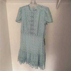 Love By Design Light Blue Embroidered Lace Mini Dress – Romantic Look, NWT (S)